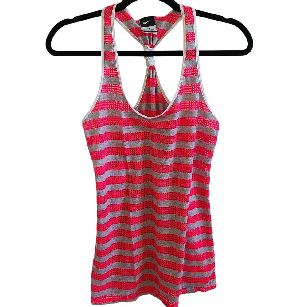 Nike Swim Pink And Gray Racerback Athletic Tank Top Small‎
